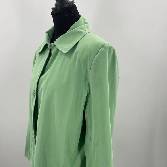 Talbots Womens Sage Green Toggle Button Rain Jacket Coat Size M - Picture 4 of 13